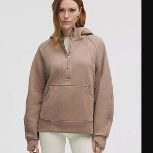 Lululemon Scuba Oversized Half-Zip Hoodie Long Taupetastic XL/XXL